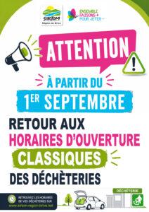 Lire la suite à propos de l’article DECHETERIES : RETOUR AUX HORAIRES CLASSIQUES